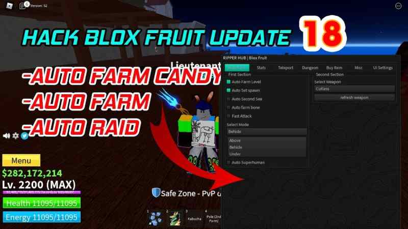 Hack Auto Farm Blox Fruit Trên Điện Thoại Update 18