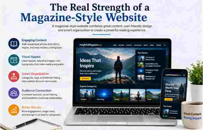 the real strength of a magazine-style website